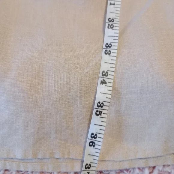 RACHEL ZOE Oxford Tan Linen Strappy Side Slit Midi Dress - Picture 11 of 12